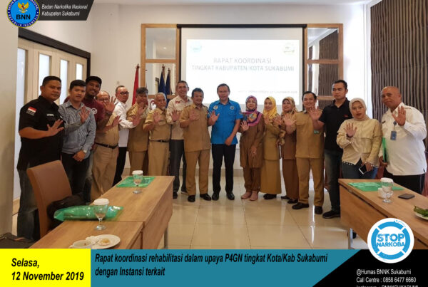 Rapat Koordinasi Rehabilitasi dalam Upaya P4GN tingkat Kab/Kota Sukabumi dengan Instansi terkait