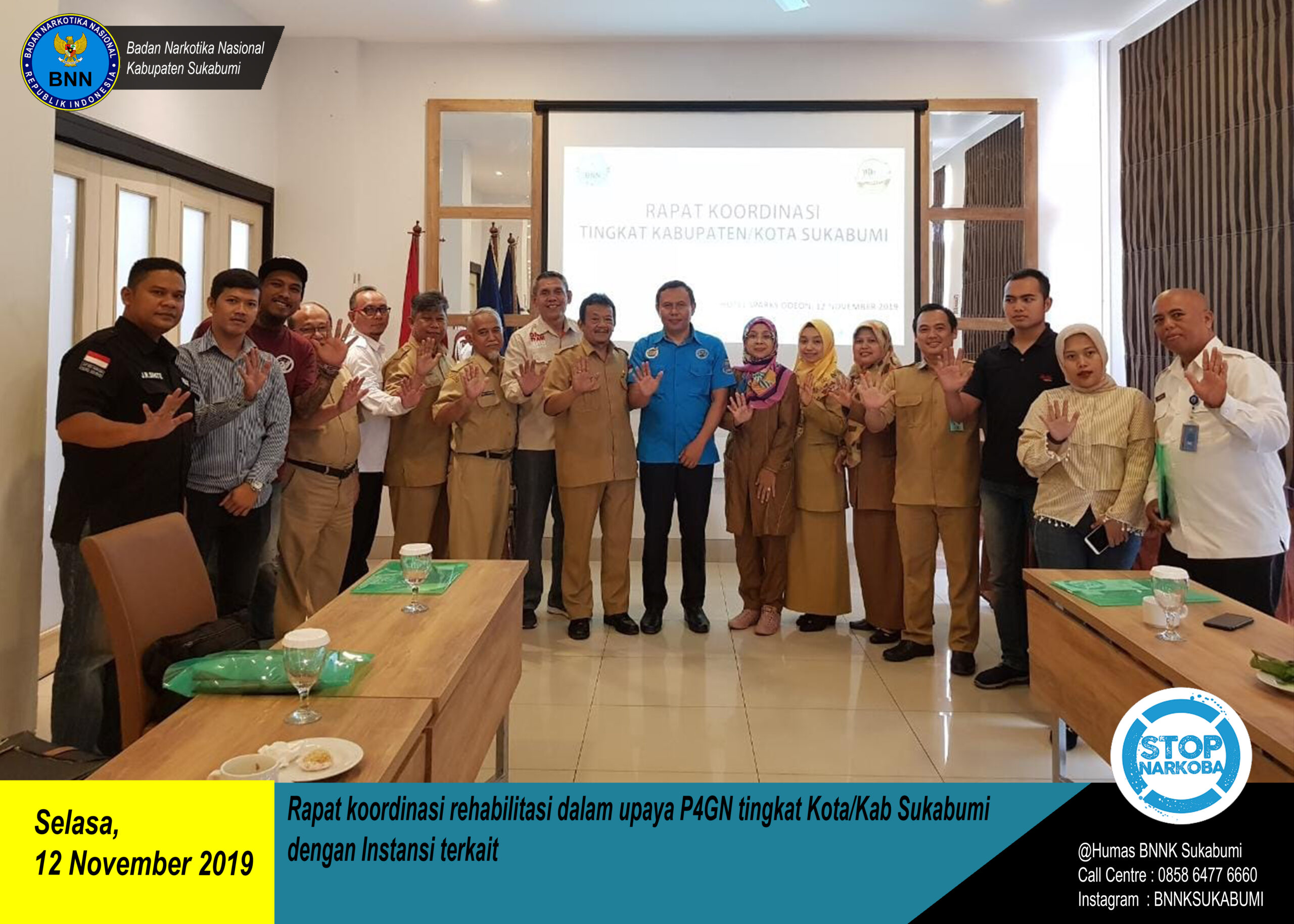 Rapat Koordinasi Rehabilitasi dalam Upaya P4GN tingkat Kab/Kota Sukabumi dengan Instansi terkait Rapat Koordinasi Rehabilitasi dalam Upaya P4GN tingkat Kab/Kota Sukabumi dengan Instansi terkait