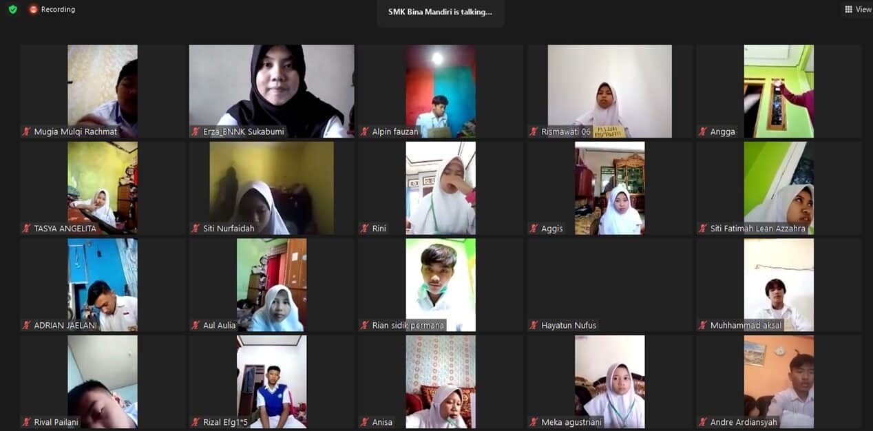 DISEMINASI INFORMASI P4GN DALAM RANGKA MPLS SEKOLAH BERSINAR DI SUKABUMI, MELALUI ZOOM ONLINE DISEMINASI INFORMASI P4GN DALAM RANGKA MPLS SEKOLAH BERSINAR DI SUKABUMI, MELALUI ZOOM ONLINE