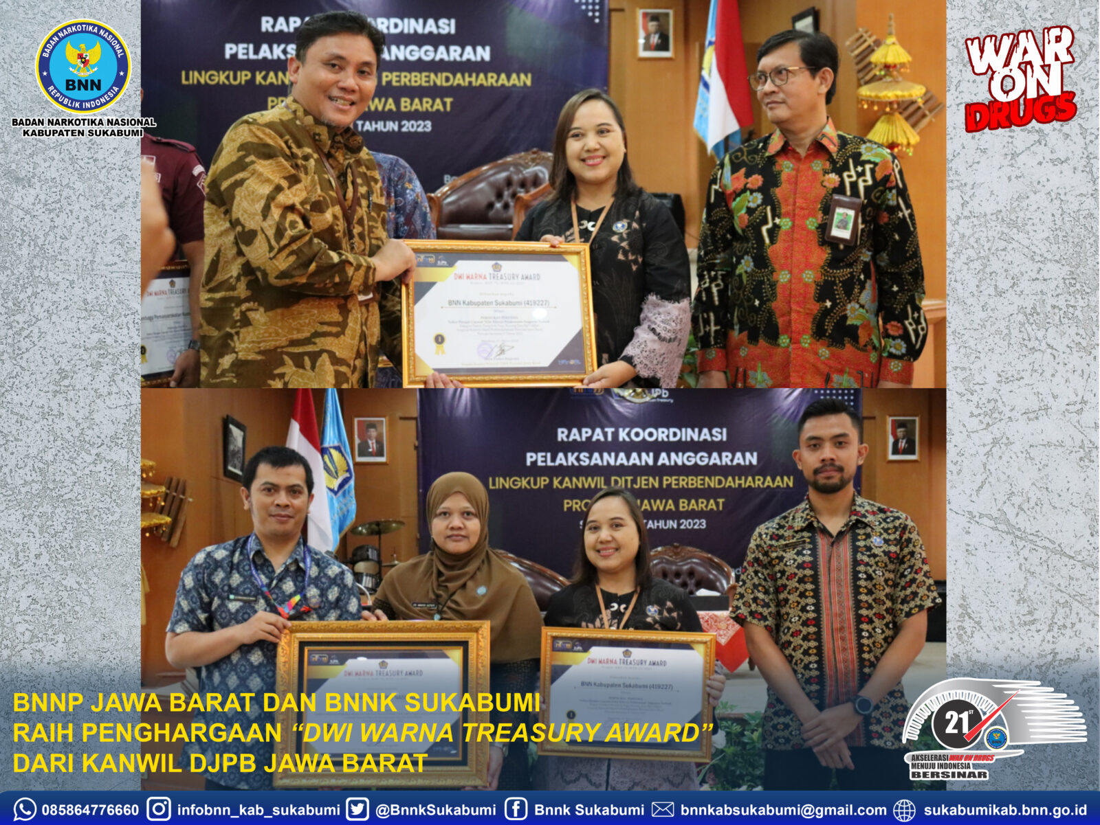 BNNK SUKABUMI RAIH PENGHARGAAN “DWI WARNA TREASURY AWARD” DARI KANWIL DJPB JAWA BARAT BNNK SUKABUMI RAIH PENGHARGAAN “DWI WARNA TREASURY AWARD” DARI KANWIL DJPB JAWA BARAT