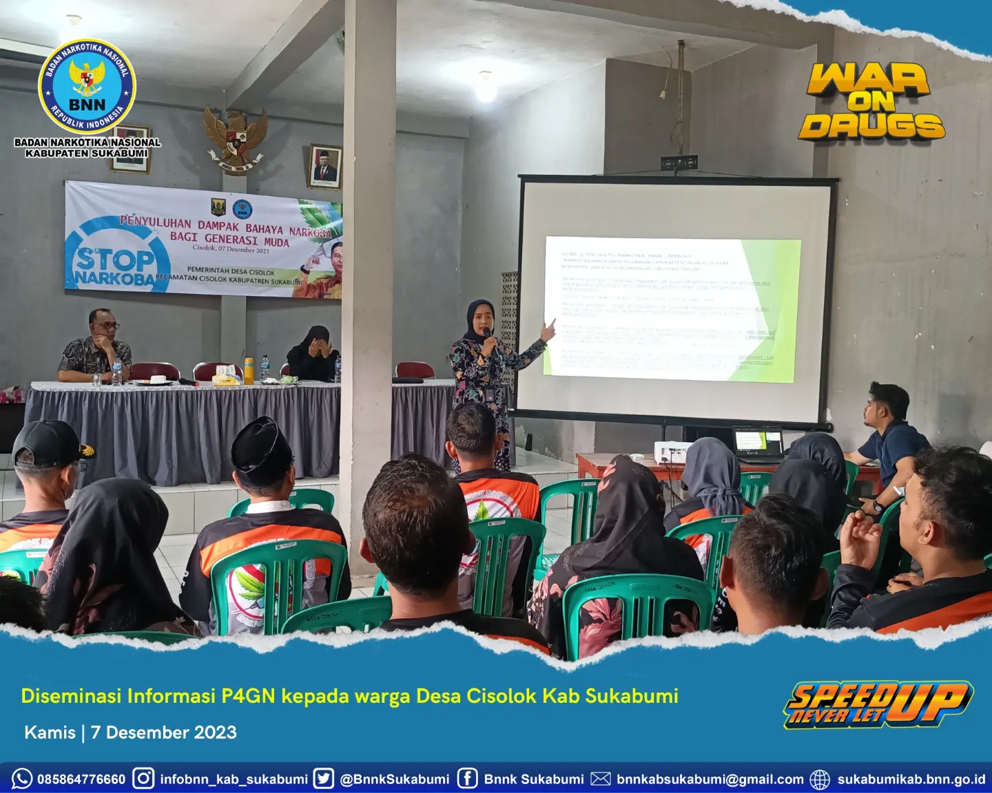 CEGAH PENYALAHGUNAAN NARKOBA DI DESA, BNNK SUKABUMI GELAR SOSIALISASI P4GN CEGAH PENYALAHGUNAAN NARKOBA DI DESA, BNNK SUKABUMI GELAR SOSIALISASI P4GN