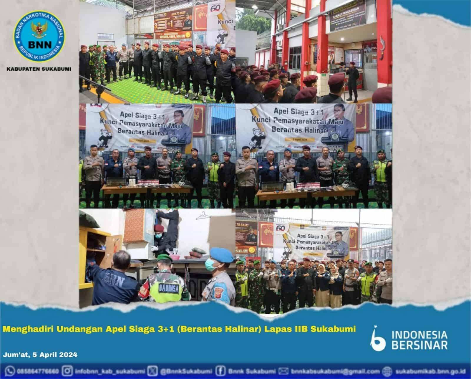 BNNK SUKABUMI BERSAMA LAPAS SUKABUMI GELAR APEL GABUNGAN SERTA RAZIA BLOK BNNK SUKABUMI BERSAMA LAPAS SUKABUMI GELAR APEL GABUNGAN SERTA RAZIA BLOK