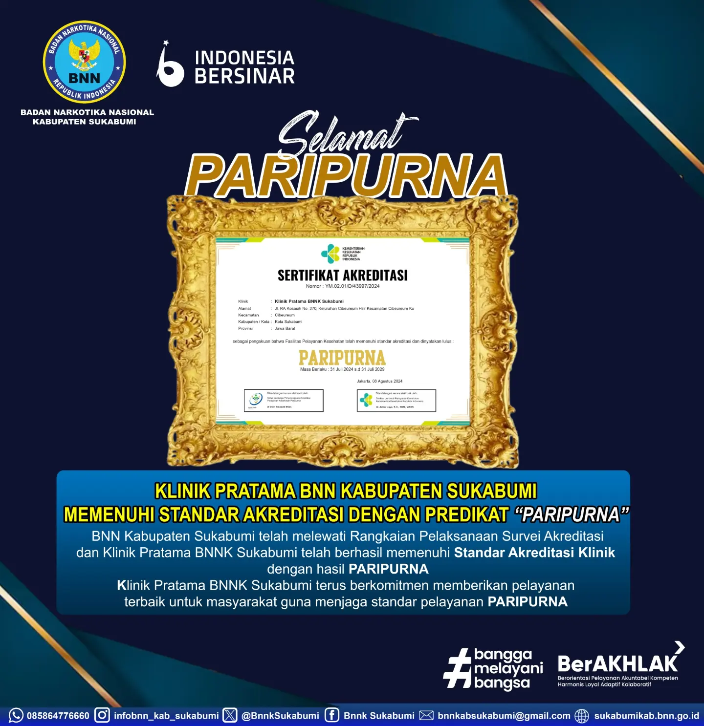 KLINIK PRATAMA BNNK SUKABUMI PARIPURNA KLINIK PRATAMA BNNK SUKABUMI PARIPURNA