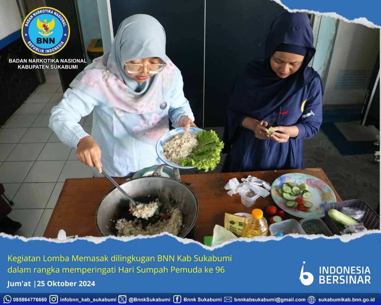 MENYAMBUT HARI SUMPAH PEMUDA, BNN SUKABUMI GELAR LOMBA MEMASAK MENYAMBUT HARI SUMPAH PEMUDA, BNN SUKABUMI GELAR LOMBA MEMASAK