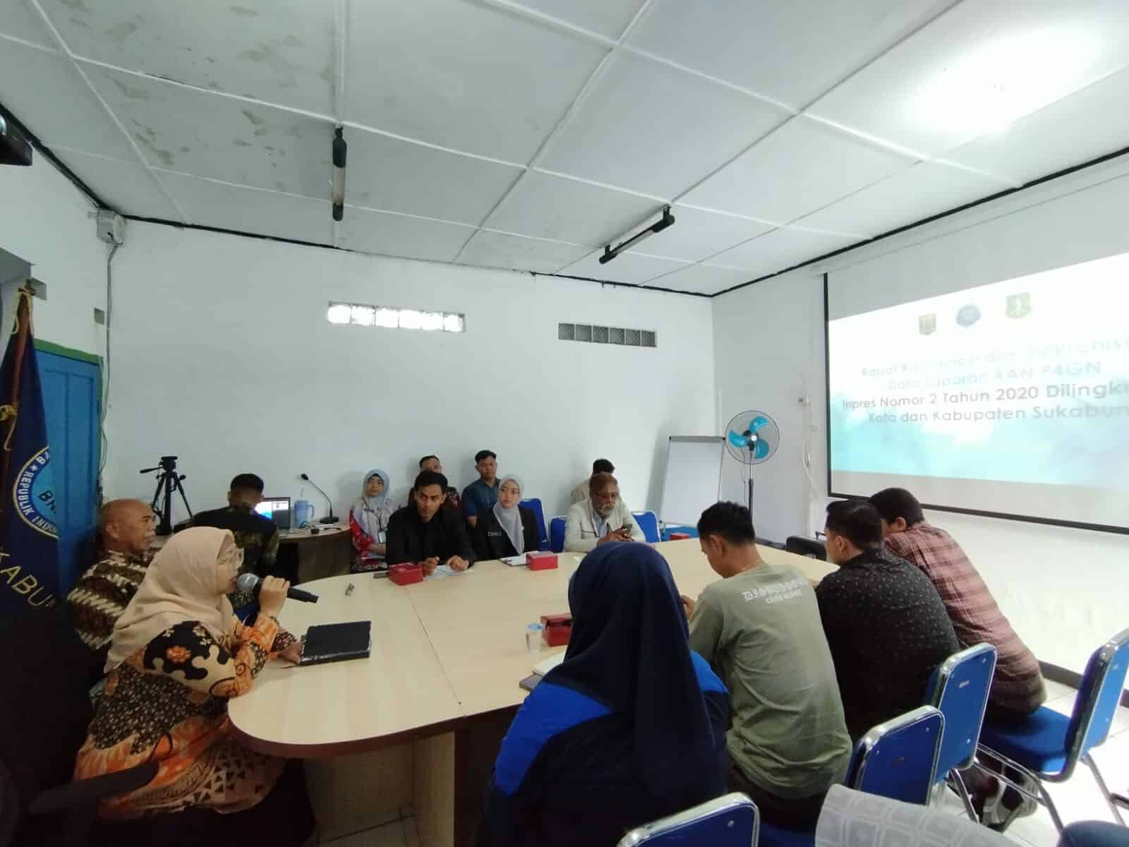 Rapat Koordinasi dan Sinkronisasi Data Laporan RAN P4GN. Inpres Nomor 2 Tahun 2020 Dilingkungan Kota dan Kabupaten Sukabumi Rapat Koordinasi dan Sinkronisasi Data Laporan RAN P4GN. Inpres Nomor 2 Tahun 2020 Dilingkungan Kota dan Kabupaten Sukabumi