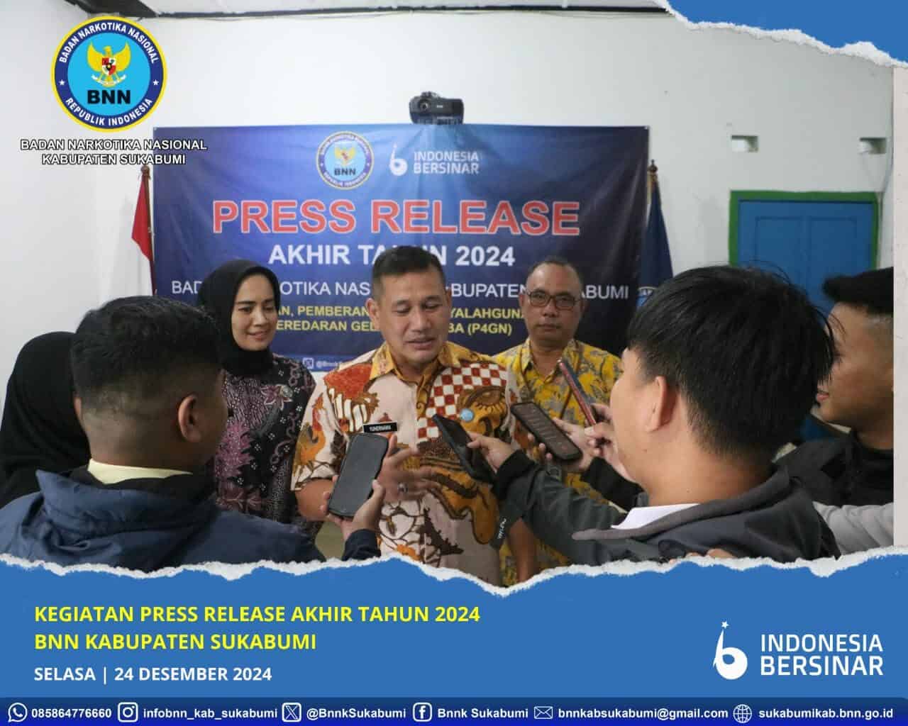 BNNK SUKABUMI GELAR PRESS RELEASE CAPAIAN KINERJA AKHIR TAHUN 2024 BNNK SUKABUMI GELAR PRESS RELEASE CAPAIAN KINERJA AKHIR TAHUN 2024