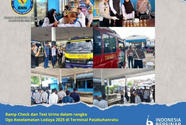 BNNK SUKABUMI KOLABORASI DENGAN KEPOLISIAN DAN DINAS PERHUBUNGAN GELAR RUMP CHECK