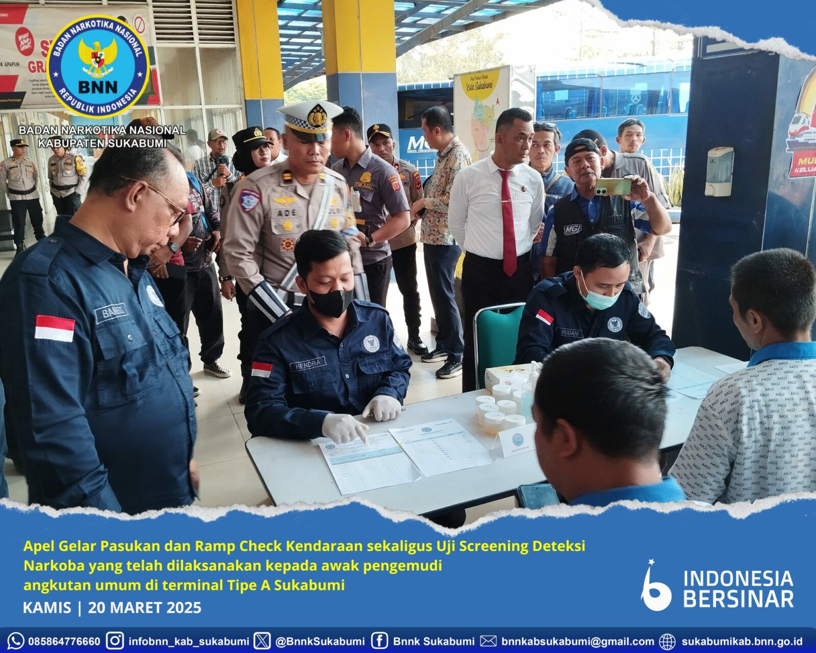 MENJELANG LEBARAN, BNNK SUKABUMI TEST URINE AWAK PENGEMUDI DI TERMINAL TIPE A SUKABUMI MENJELANG LEBARAN, BNNK SUKABUMI TEST URINE AWAK PENGEMUDI DI TERMINAL TIPE A SUKABUMI