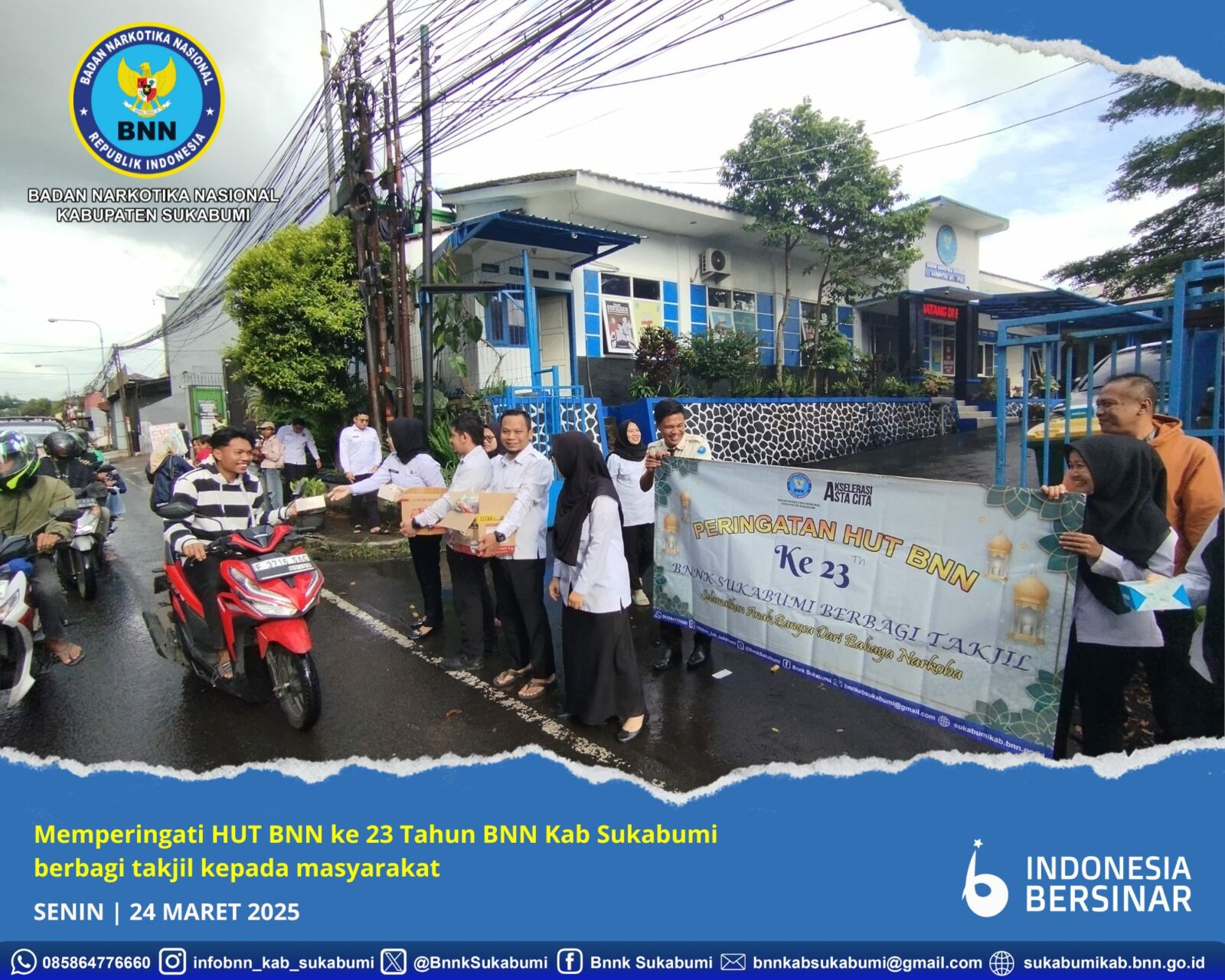 DALAM RANGKA MEMPERINGATI HUT BNN KE 23 TH, BNNK SUKABUMI GELAR BERBAGI TAKJIL DALAM RANGKA MEMPERINGATI HUT BNN KE 23 TH, BNNK SUKABUMI GELAR BERBAGI TAKJIL