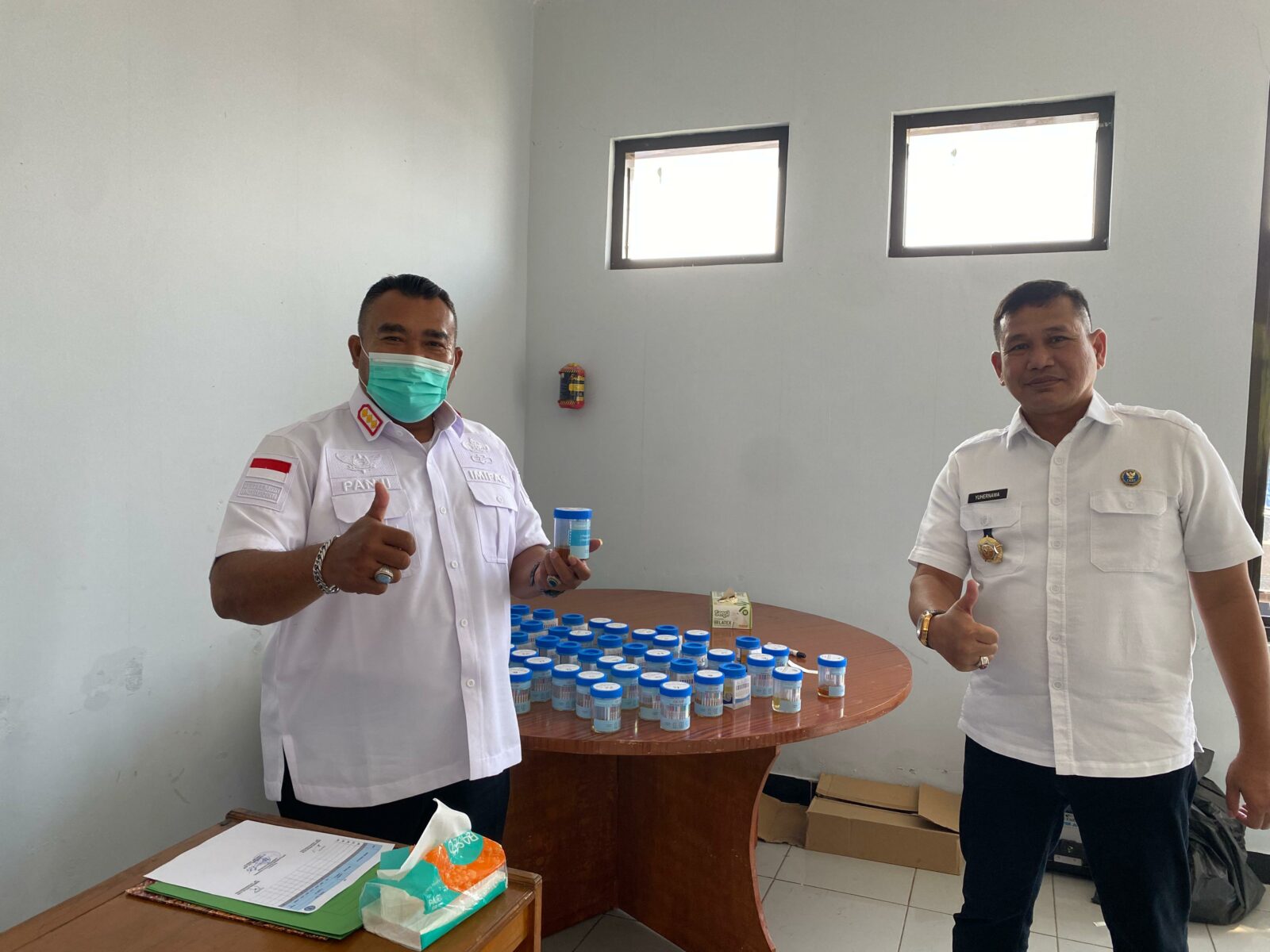 KOLABORASI LAPAS BERSINAR, BNNK SUKABUMI GELAR TEST URINE DI LAPAS KELAS IIA WARUNGKIARA